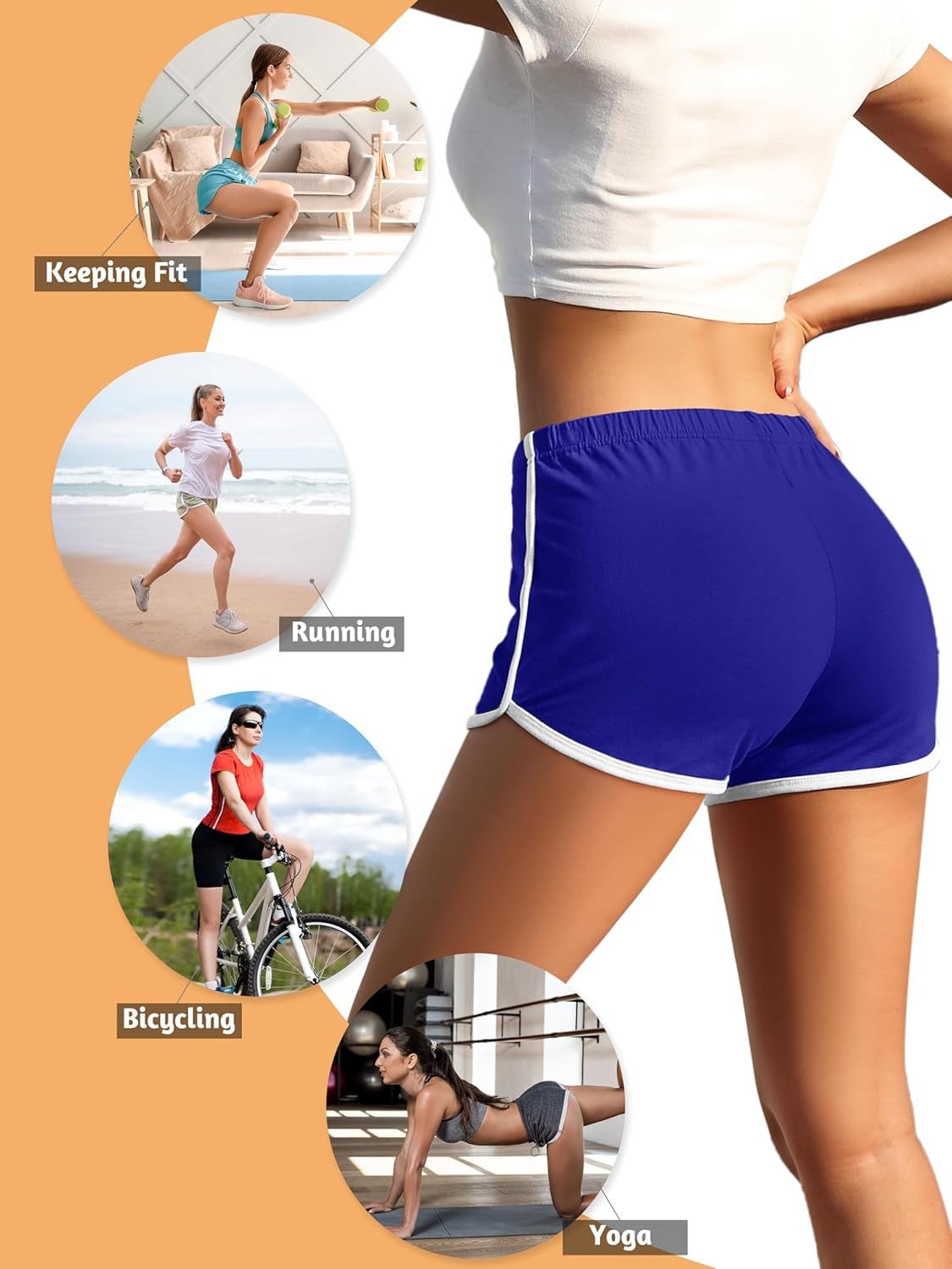 4 Pack Yoga Short Pants Cotton for Women - GRANTED STUDIOS