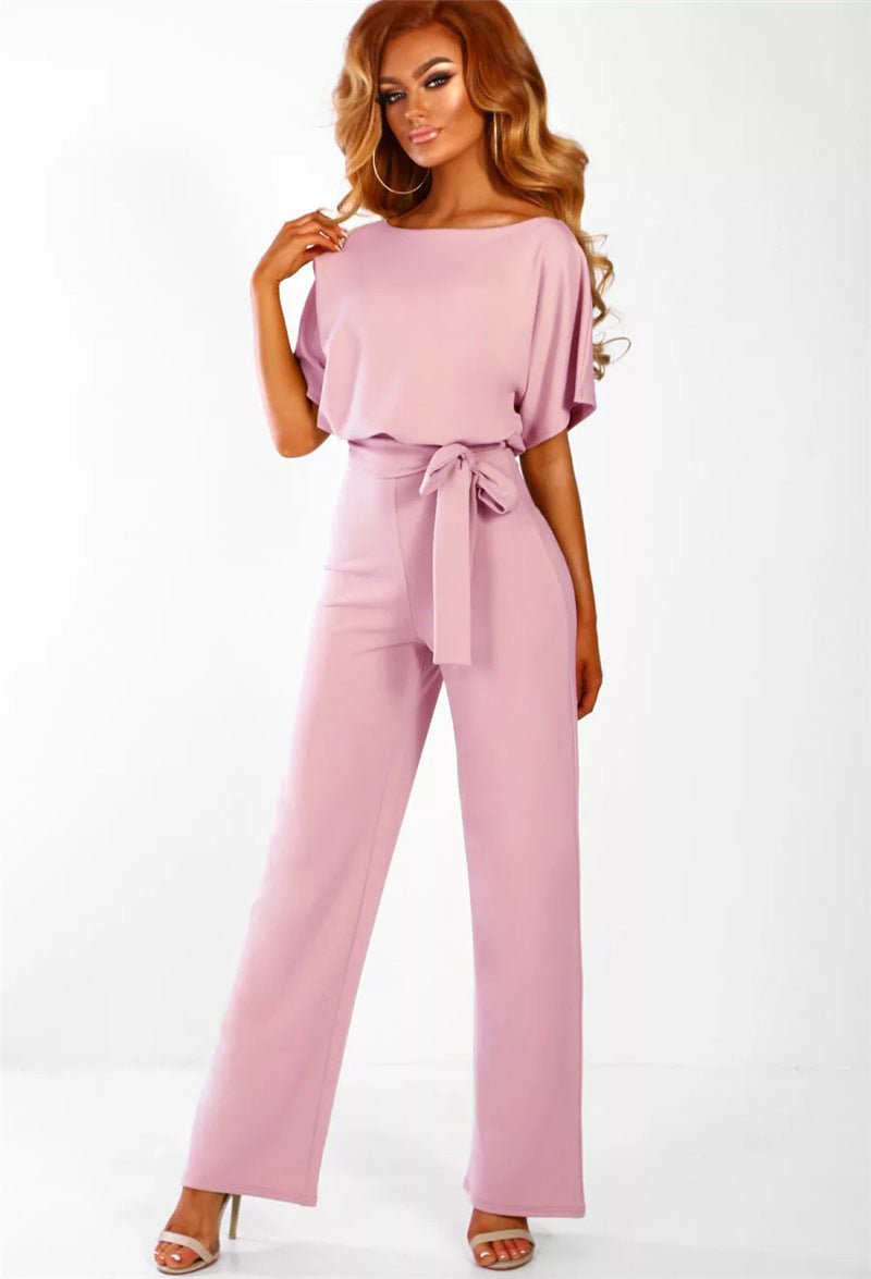 Women's Lace-Up Button Short-Sleeve Formal Set - GRANTED STUDIOS