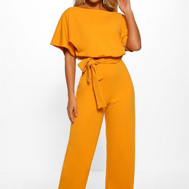 Women's Lace-Up Button Short-Sleeve Formal Set - GRANTED STUDIOS