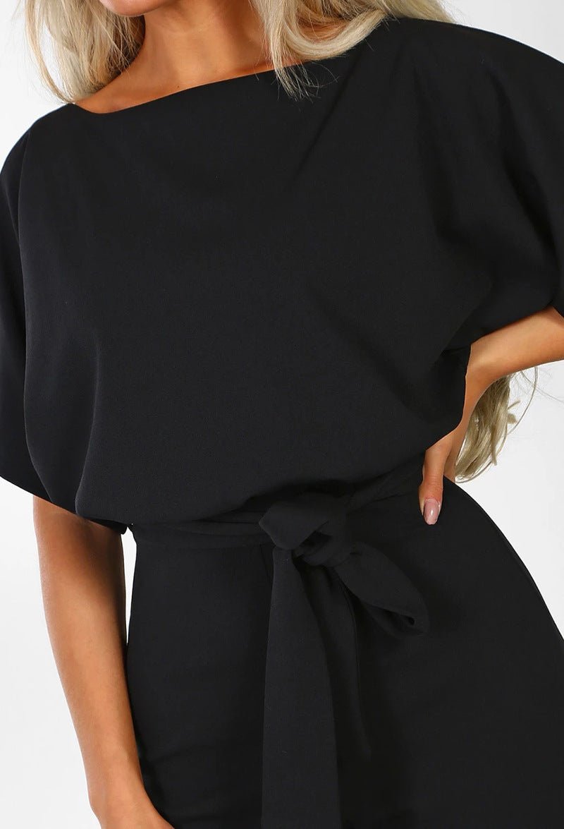 Women's Lace-Up Button Short-Sleeve Formal Set - GRANTED STUDIOS