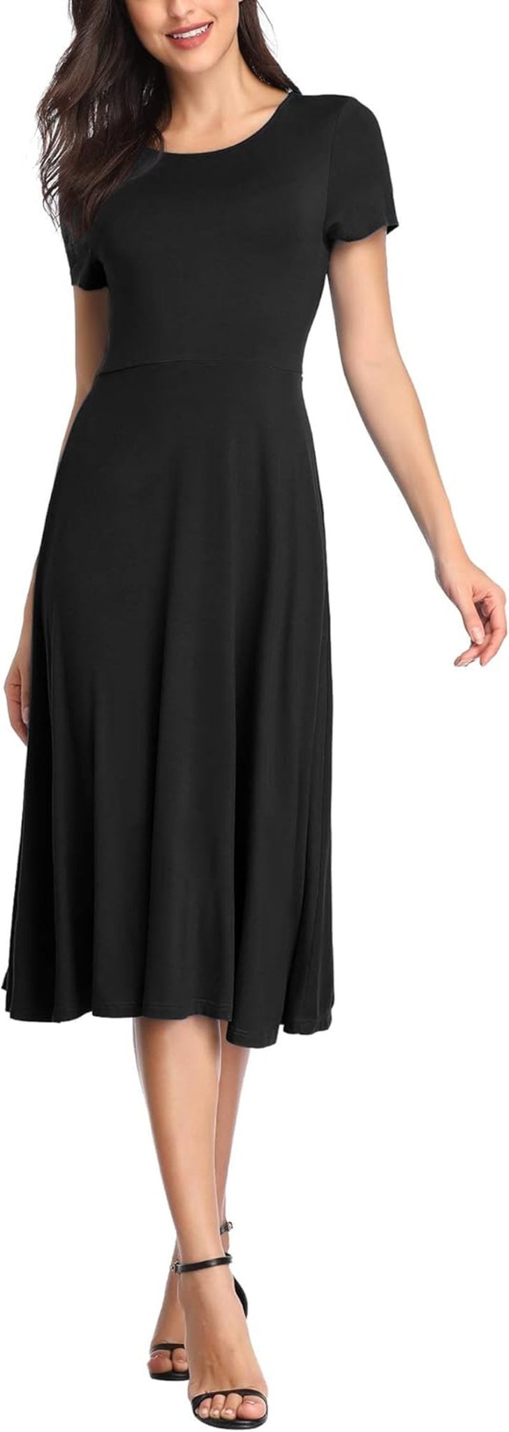 Women's Vintage Short Sleeve Casual Dress - GRANTED STUDIOS