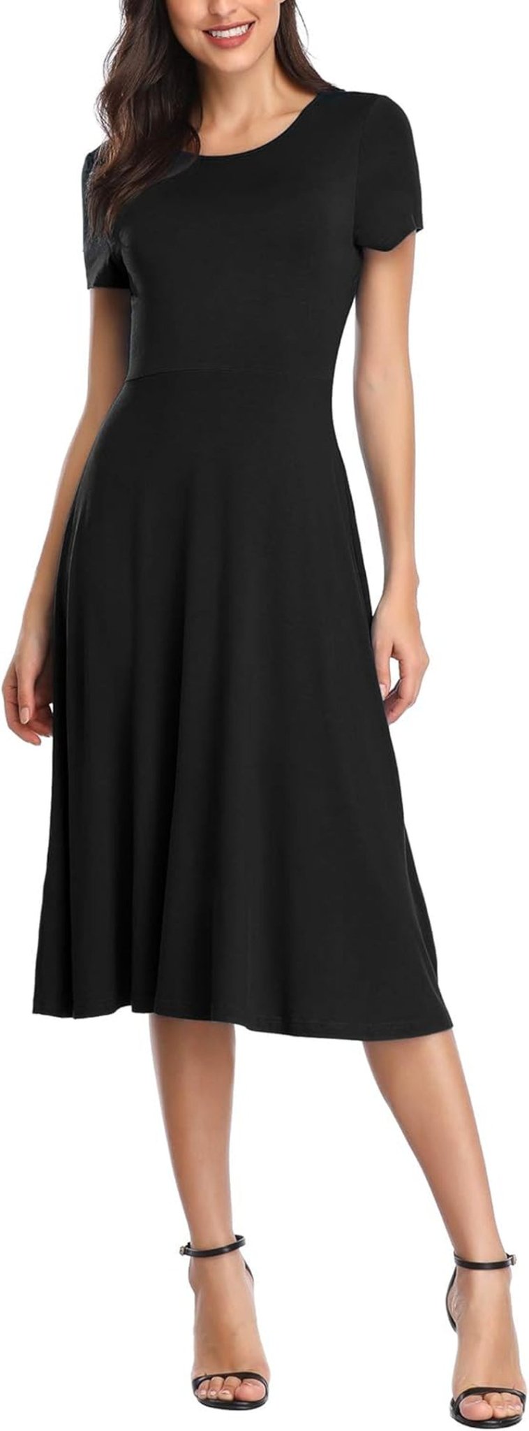 Women's Vintage Short Sleeve Casual Dress - GRANTED STUDIOS