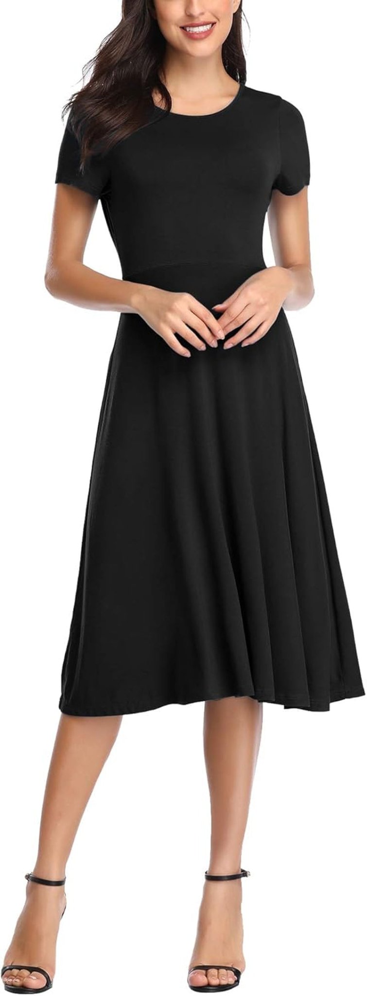 Women's Vintage Short Sleeve Casual Dress - GRANTED STUDIOS