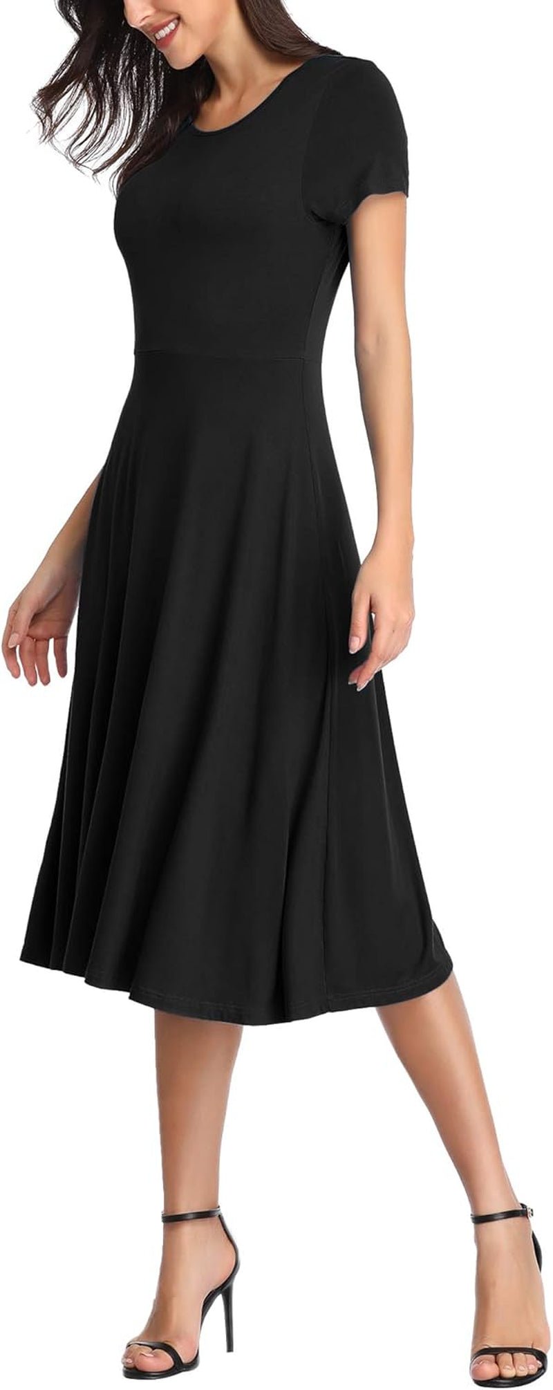 Women's Vintage Short Sleeve Casual Dress - GRANTED STUDIOS