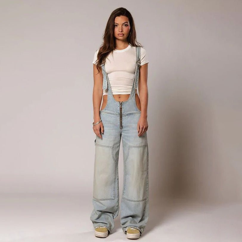 Women's Y2K Denim Overall Jumpsuit - GRANTED STUDIOS