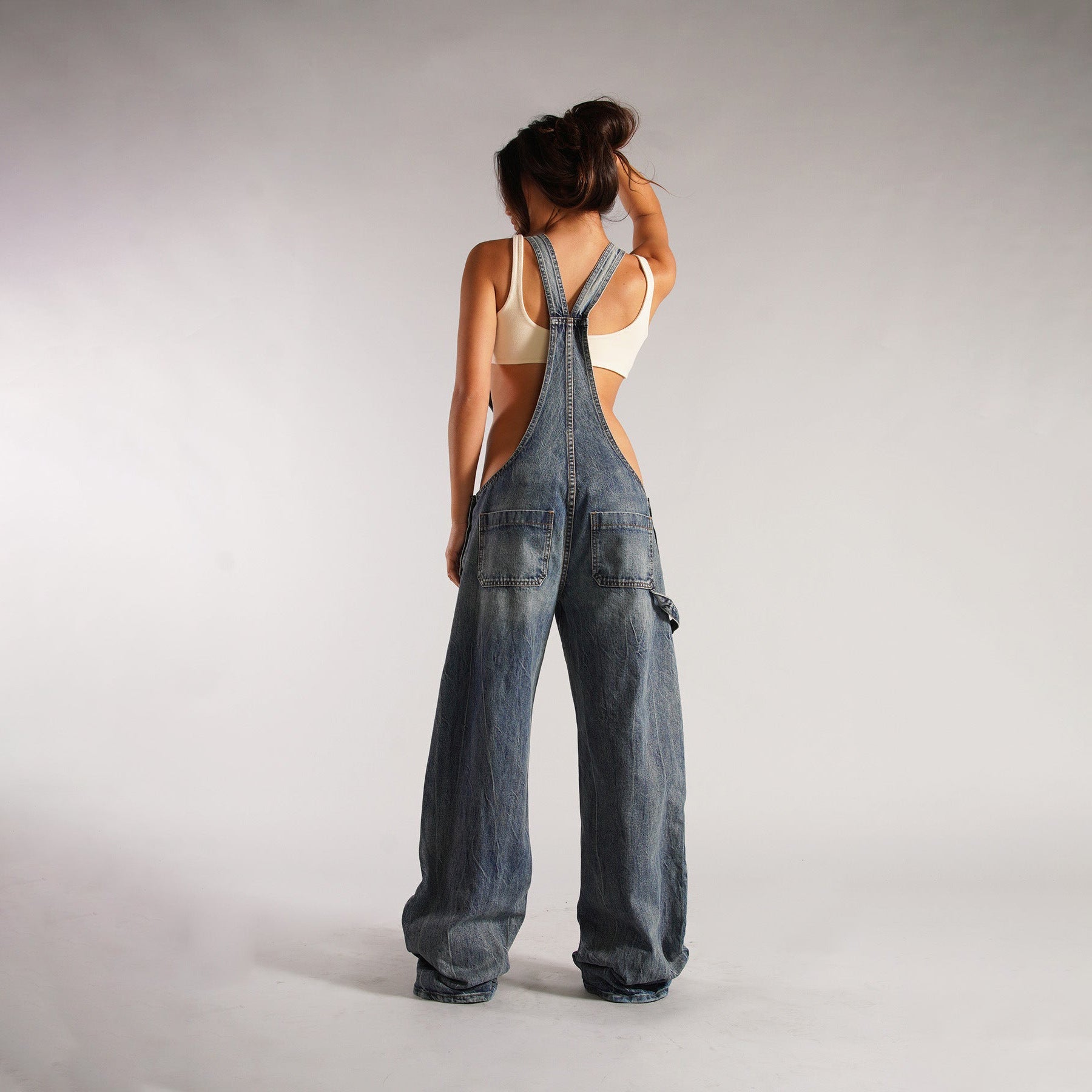 Women's Y2K Denim Overall Jumpsuit - GRANTED STUDIOS