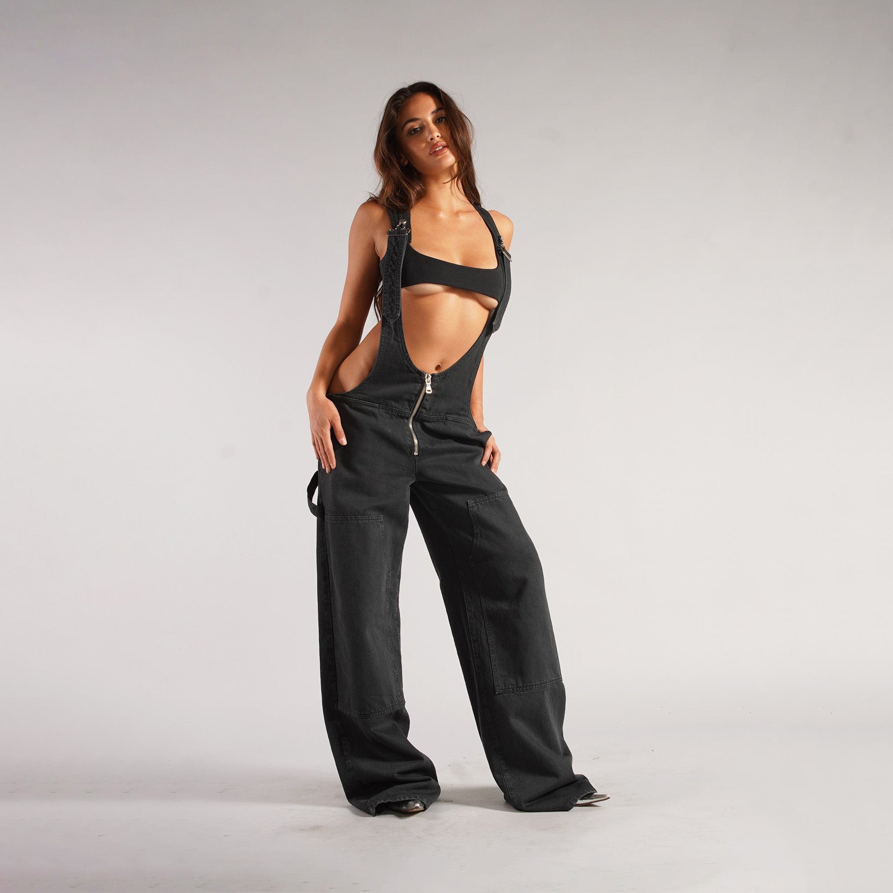 Women's Y2K Denim Overall Jumpsuit - GRANTED STUDIOS