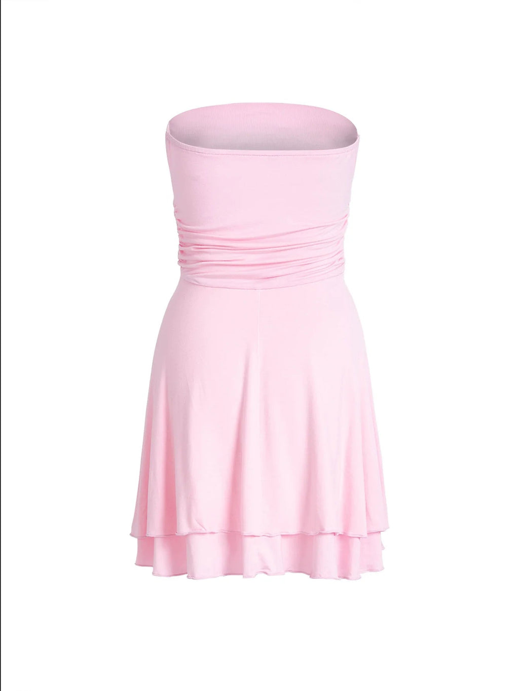 Y2K Pleated Tube Top Mini Dress - GRANTED STUDIOS