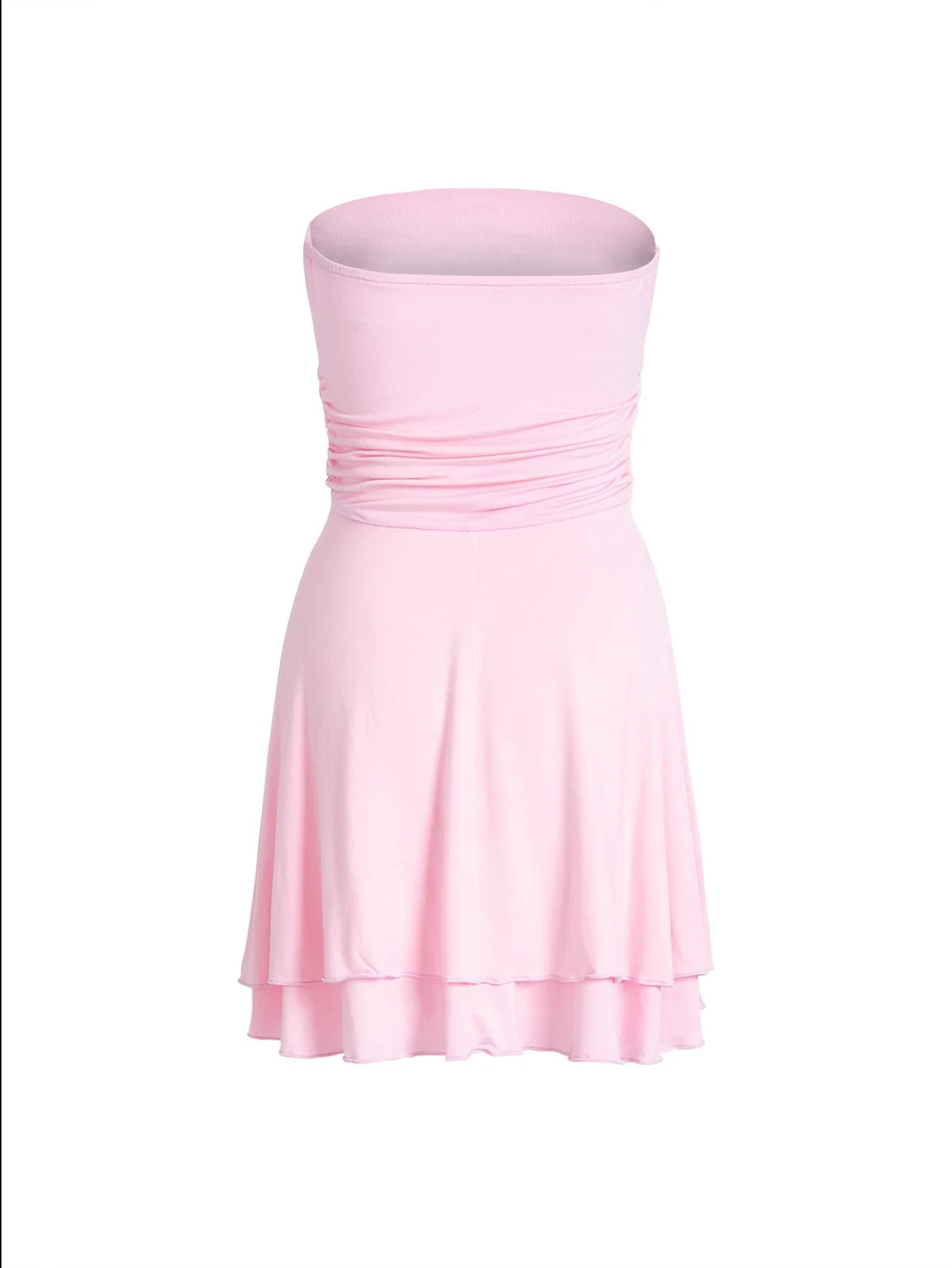 Y2K Pleated Tube Top Mini Dress - GRANTED STUDIOS